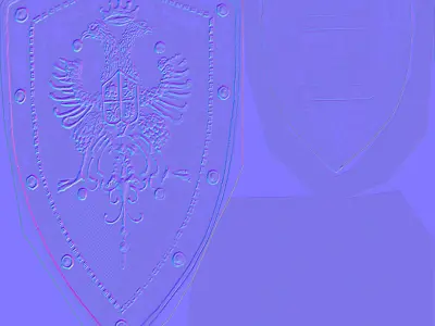 Eagles Medieval Battle Shield Low-poly 3D model