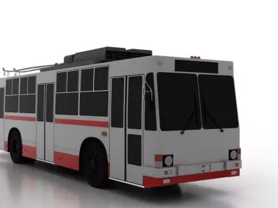 Trolleybus JUMZ-T2-09 Low Low-poly 3D model