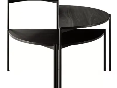 Ligne Roset QUADRAN Walnut Coffee Table 3D model