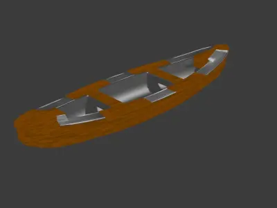 boat With metal rainforcement Low-poly 3D model