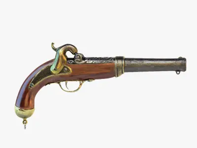 Pirate Pistol Low-poly 3D model get