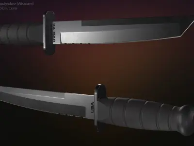 Tanto knife and textures Free low-poly 3D model