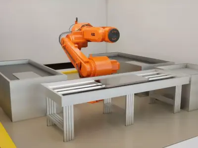 abb irb 6620 industrial robot arm 3d model Low-poly 3D model