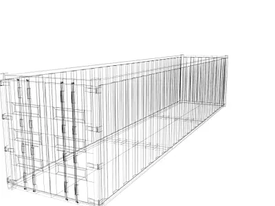 40 Ft Sea Container Free low-poly 3D model
