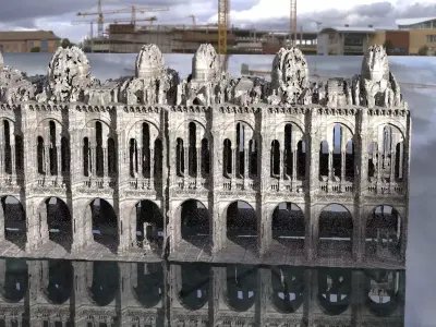 Gothic pillars halls Victorian Christmas Theme 6 3D model