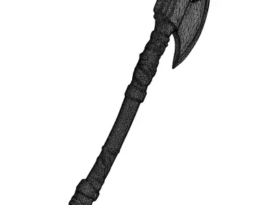 Fantasy Battle Axe Weapon Model Low-poly 3D model