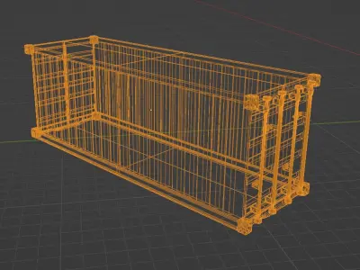 Grafity Painted Harbour Container Low-poly 3D model