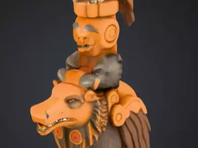 Totem Wilka Ptaka Low-poly 3D model