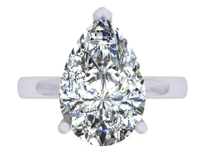 Pear Stone Solitary Ring 3D print model purchase