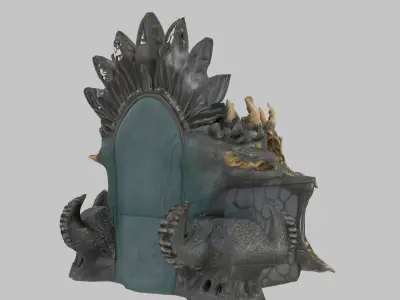 Dragon Skull Throne Low-poly 3D model