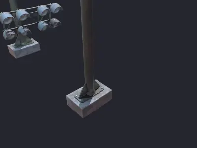 Floodlight Tower Low-poly 3D model