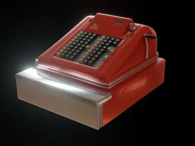 retro cashier 3D model