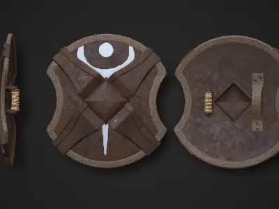Round Shield04 Low-poly 3D model