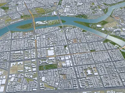 Jinhua Zhejiang China 35km Low-poly 3D model