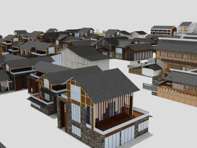 Commercial Residences Low-poly 3D model