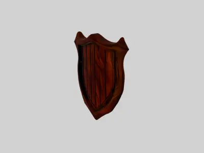 Wooden Shield Armor Low-poly 3D model