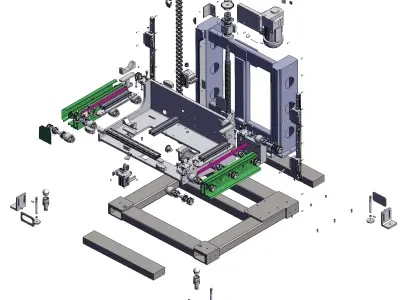 Heavy-duty ball screw jack 3D model