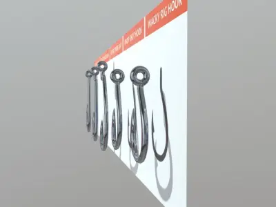 Fishing Hook Low-poly 3D model get