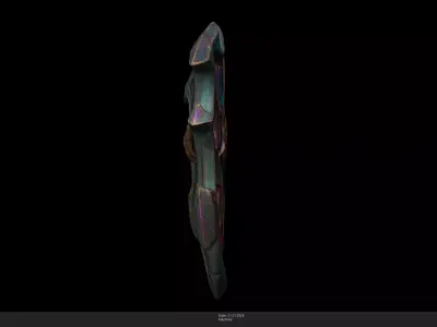 Stylized Celestial Star Shield Game Ready - AI Low-poly 3D model