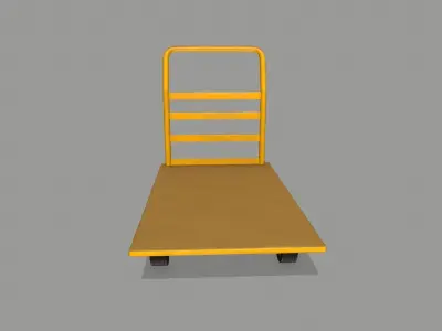 Trolley hand truck Low-poly 3D model 7