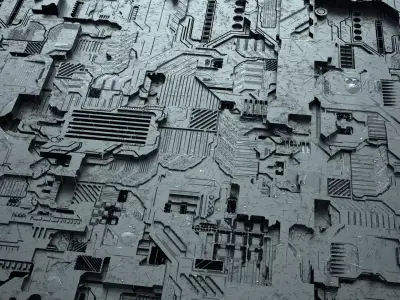 sci-fi panel 3D model buy