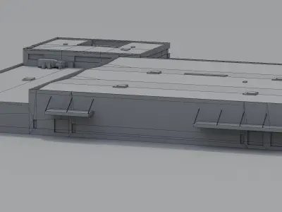 Industrial building Low-poly 3D model purchase