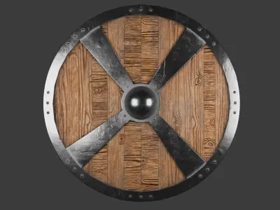 Iron shield Low-poly 3D model