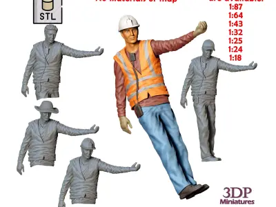 N4 Railway track worker hanging onto a train 3D print model