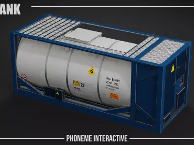 Gas Tank Container - Game Ready Industrial Asset with 4K PBR VR Low-poly 3D model