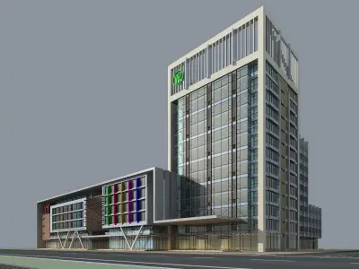 Architecture hotel building 3D model