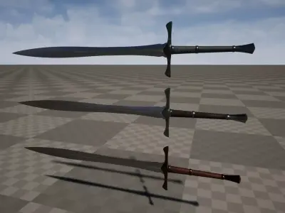 Dark Sword Low-poly 3D model