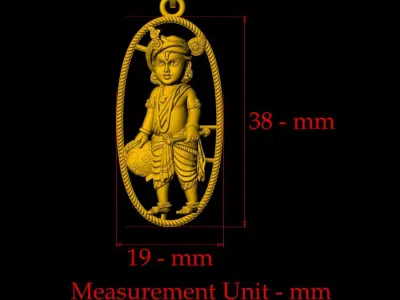 Gopal Pendant - 0094 3D print model