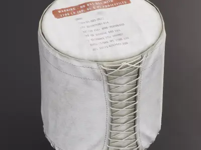 Battleship Powder Bag-Fire Axe-Gun Shell Low-poly 3D model