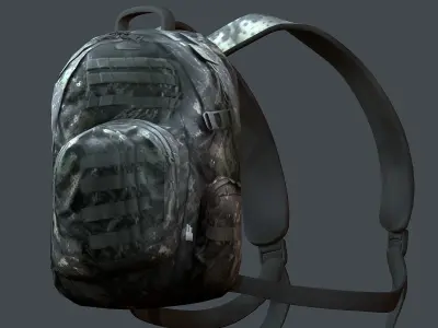Backpack Camping Generic military human bag storqge baggage Low-poly 3D model 11