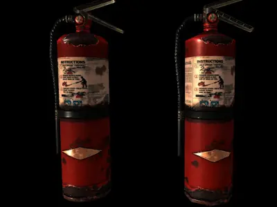 Fire Extinguisher Low-poly 3D model 10