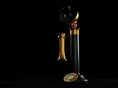 candlestick telephone Low-poly 3D model