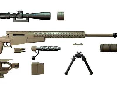 Weapon Pack Low-poly 3D model 5