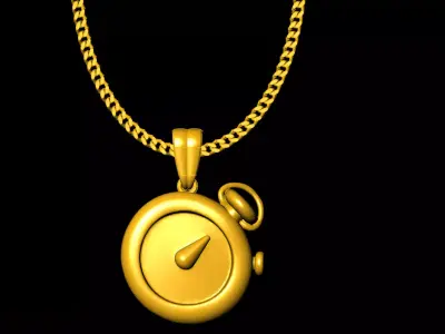 Stop watch cute pendant charms - one inch pendant 3D print model