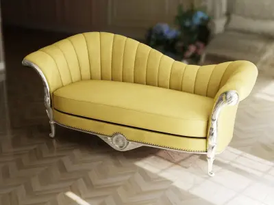 Furniture Sofa Chaise Lounge Low-poly 3D model