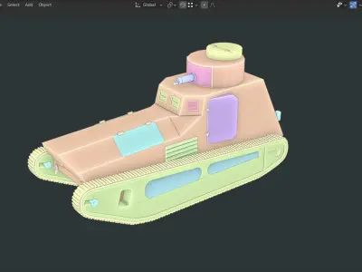 Leichter Kampfwagen II TANK BASE MESH  Low-poly 3D model