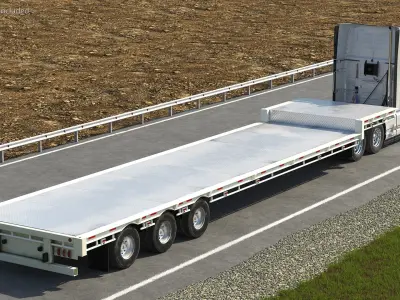  Volvo Truck with Axle Extendable Trailer Rigged 