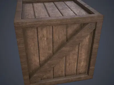 PBR Wooden Crate Low-poly 3D model purchase