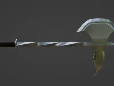 Battle axe Low-poly 3D model 26