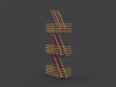 Fire escape stairs 3D model purchase