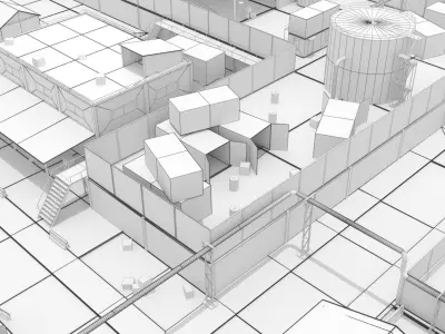 Industrial  Area - Scene Low-poly 3D model