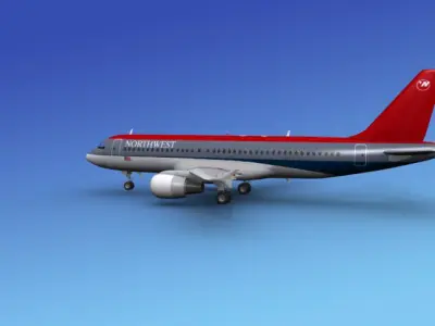 Airbus A320 Northwest Airlines 1 3D model