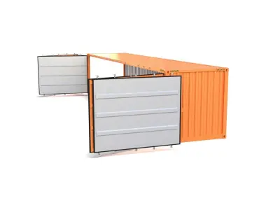 40ft Shipping Container Side Open 3D model