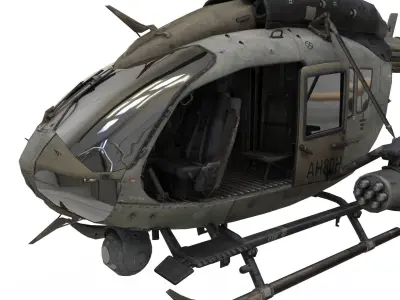 helicopter 3d military Low-poly 3D model