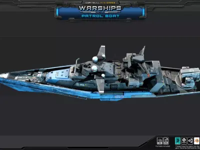 WARSHIPS - Patrol Boat  Low-poly 3D model