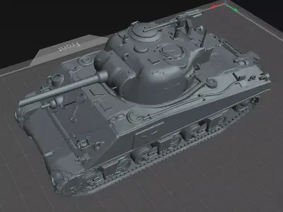 Tank M4 Sherman WWII Medium Tank Military Vehicle STL Model 3D print model